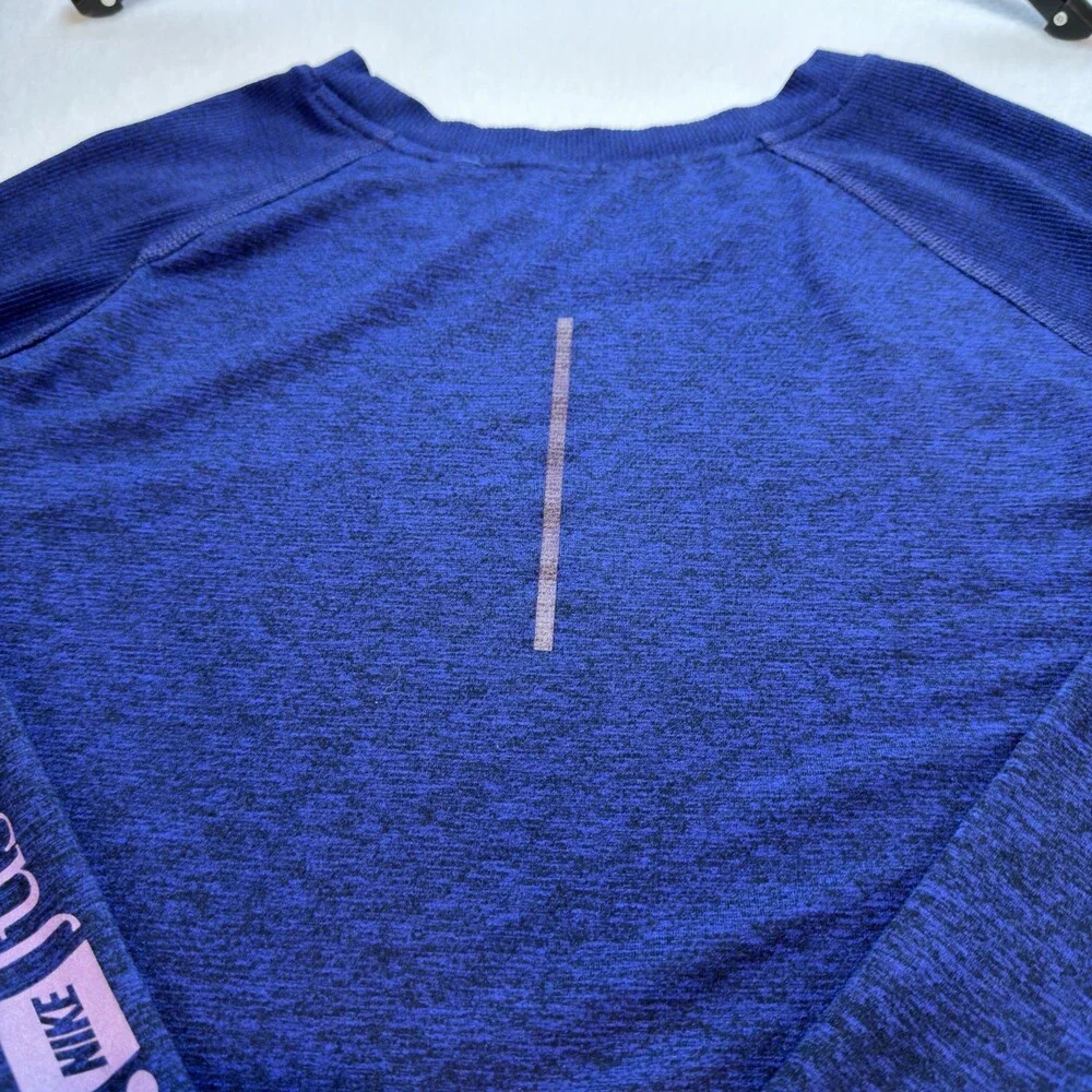 Nike Shirt Mens Extra Large Blue Running Dri Fit Active Long Sleeve Swim